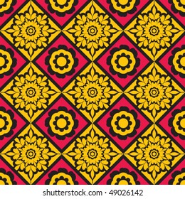 fondo floral ornamental, patrón vectorial sin soldadura