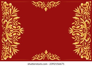 ornamental floral background	vector on red and yellow colour