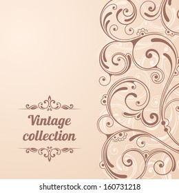 Ornamental floral background. Vector pattern for invitation or greeting card