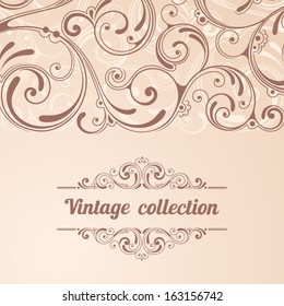 Ornamental floral background. Vector pattern for invitation or greeting card