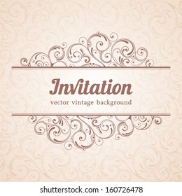 Ornamental floral background. Vintage pattern for invitation or greeting card