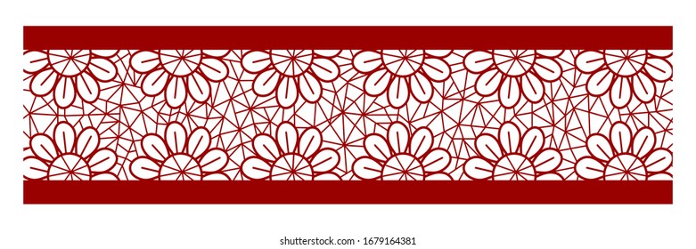 Ornamental floral border. Decorative pattern. Vector. Monochrome.