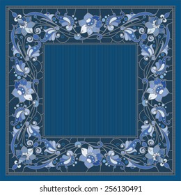Ornamental floral border with place for text. Color vector illustration.