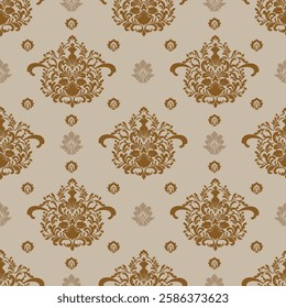 Ornamental floral border vector design featuring intricate patterns with Brown tones. Perfect for fabric designs, decorative projects, and digital artwork