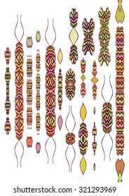 Ornamental floral borders, dingbats, dividers for the page decoration. Vector illustration. Can be used for birthday card, wedding invitations, book page decoration.