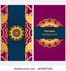 Ornamental floral business cards or invitation with mandala. Vector illustraiton