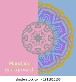Ornamental floral cards or invitation with mandala. Vector illustration