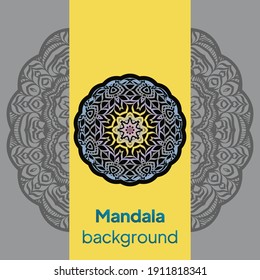 Ornamental floral cards or invitation with mandala. Vector illustration