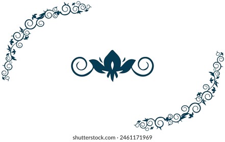 Ornamental floral corner design.creative art