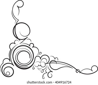 Ornamental floral corner. Vector illustration for your design or tattoo.