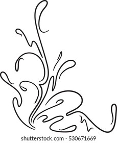 Ornamental floral corner. Vector illustration for your design or tattoo.