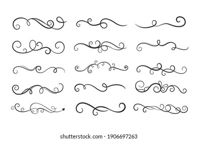 ornamental floral curls borders mega set