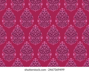 ORNAMENTAL FLORAL DAMASK SEAMLESS PATTERN WALLPAPER BACKGROUND IN VINTAGE STYLE