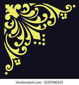 Ornamental Floral Design A classic black and white floral design element featuring elegant, curved leaves and intricate detailing. Perfect for use in decorative borders, logos