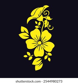 Design floral ornamental Um elemento clássico de design floral preto e branco com folhas elegantes e curvas e detalhamento intrincado. Perfeito para uso em bordas decorativas, logotipos