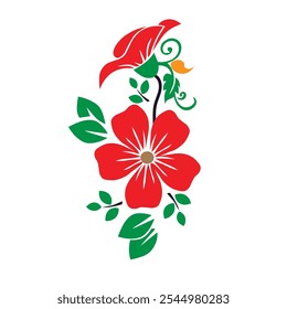 Ornamental Floral Design A classic black and white floral design element featuring elegant, curved leaves and intricate detailing. Perfect for use in decorative borders, logos