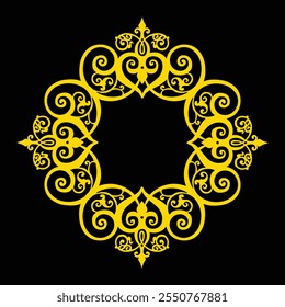 Ornamental Floral Design A classic black and white floral design element featuring elegant