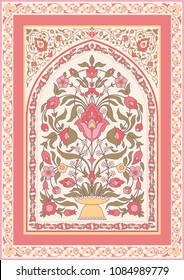 Ornamental floral design in oriental style