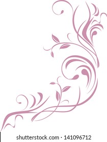 Ornamental floral element for design isolated on the white. Vector