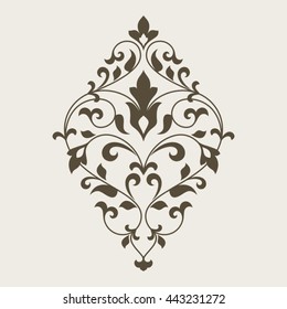 Ornamental floral element for design in vintage stile.