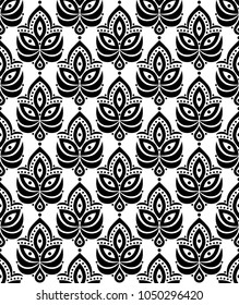 Ornamental floral element pattern background for design in vintage stile. Vector seamless texture.