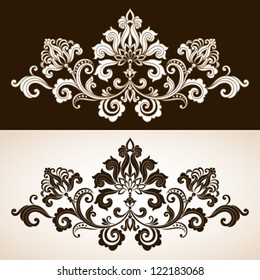 Ornamental floral element in vintage style