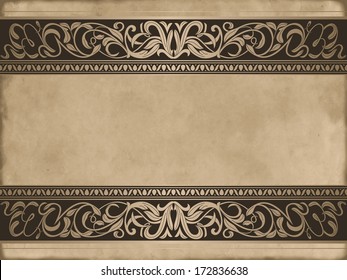 Ornamental floral frame on vintage background