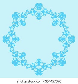 Ornamental floral frame. Round lace pattern.Vector art