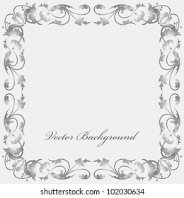ornamental floral frame, vector background