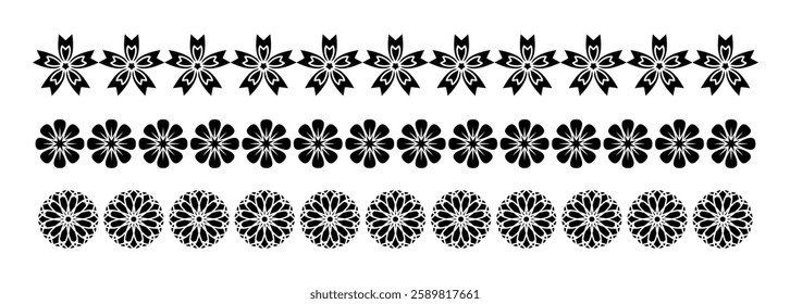 Ornamental floral and geometric borders