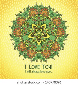 Ornamental floral lace pattern. kaleidoscopic floral pattern.