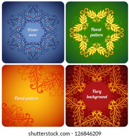 Ornamental floral lace pattern set. floral pattern