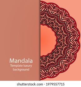 ornamental floral mandala. Original design with geometric background. Vector card template. Design for Ramadan holiday, New year greeting, beauty spa salon, wedding, save the date