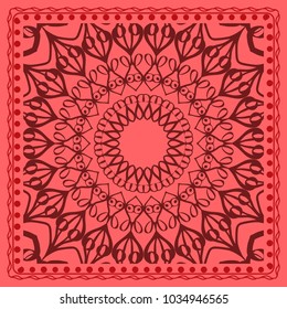 Ornamental floral paisley bandanna. Use this pattern in the design of shawl, pillow, cushion. Vector
