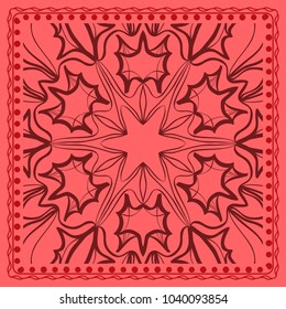Ornamental floral paisley bandanna. Use this pattern in the design of shawl, pillow, cushion. Vector