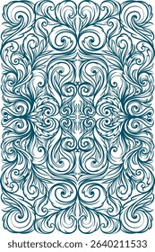 Ornamental Floral Pattern – Elegant Swirl Design in Vector Style	