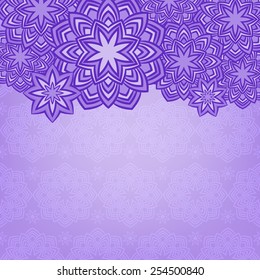 Ornamental floral pattern and flower frame in oriental style