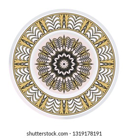 Ornamental Floral Pattern. Hand Draw Mandala. Decorative Elements. Vector Illustration. Anti-Stress Therapy Pattern.  