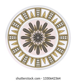 Ornamental Floral Pattern. Hand Draw Mandala. Decorative Elements. Vector Illustration. Anti-Stress Therapy Pattern. Oriental Pattern. Indian, Moroccan, Mystic, Ottoman Motifs.