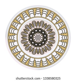 Ornamental Floral Pattern. Hand Draw Mandala. Decorative Elements. Vector Illustration. Anti-Stress Therapy Pattern. Oriental Pattern. Indian, Moroccan, Mystic, Ottoman Motifs.