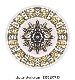 Ornamental Floral Pattern. Hand Draw Mandala. Decorative Elements. Vector Illustration. Anti-Stress Therapy Pattern. Oriental Pattern. Indian, Moroccan, Mystic, Ottoman Motifs.