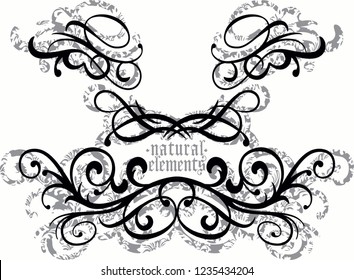 Ornamental floral pattern. Natural elements. - Vector