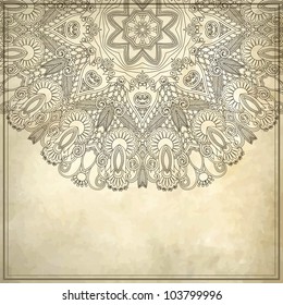 Ornamental floral pattern with place for your text, in grunge background