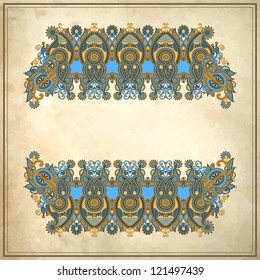 Ornamental floral pattern with place for your text, in grunge background