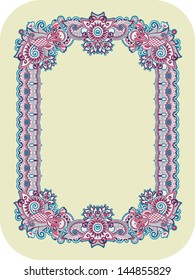 Ornamental floral pattern with place for your greetings, invitations, announcements in flower background