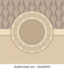 Ornamental floral pattern with place for your greetings, invitations, announcements in flower background
