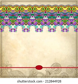 Ornamental floral pattern with place for your text, in grunge background