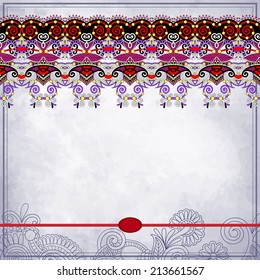 Ornamental floral pattern with place for your text, in grunge background