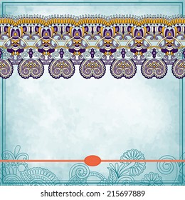 Ornamental floral pattern with place for your text, in grunge background