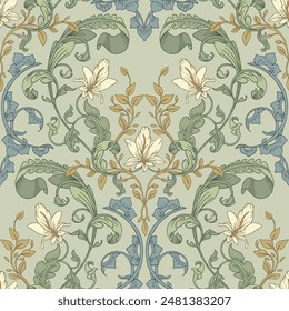 Ornamental floral pattern. Retro Light background.